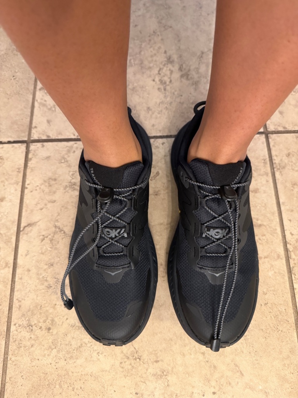 Hoka Black Slip-On Trail Sneakers with Quick-Pull Laces